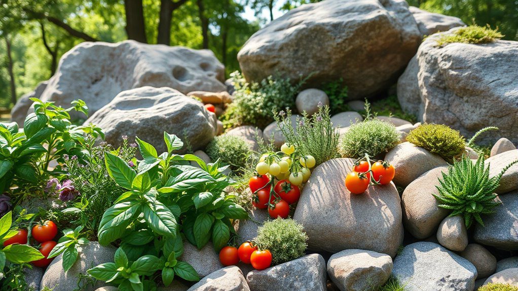 sustainable edible rock garden