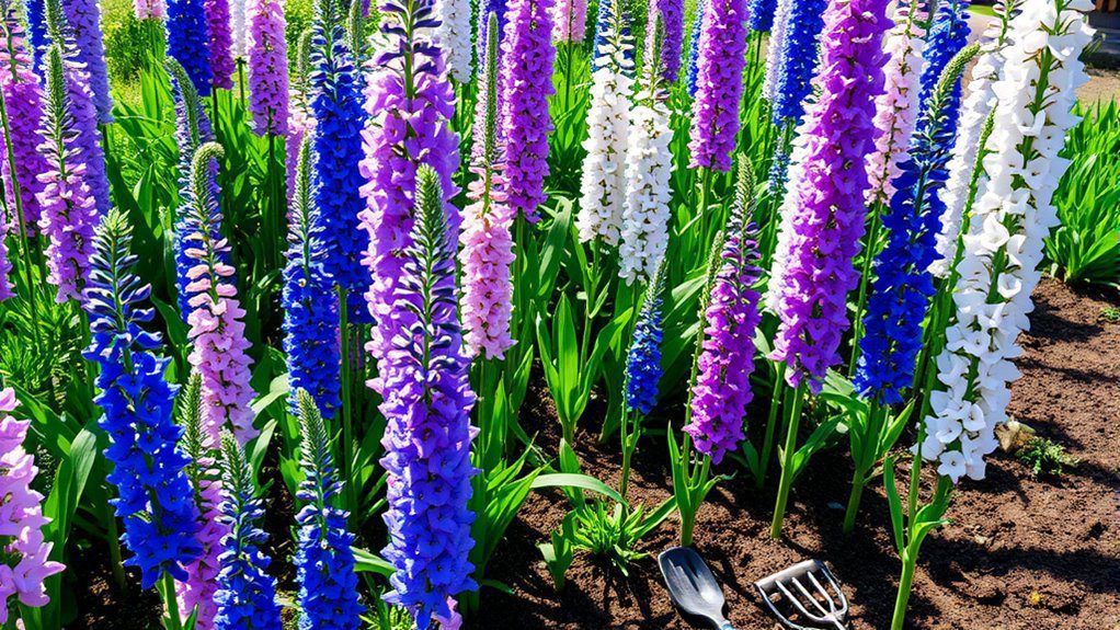 tall colorful pollinator attracting perennials