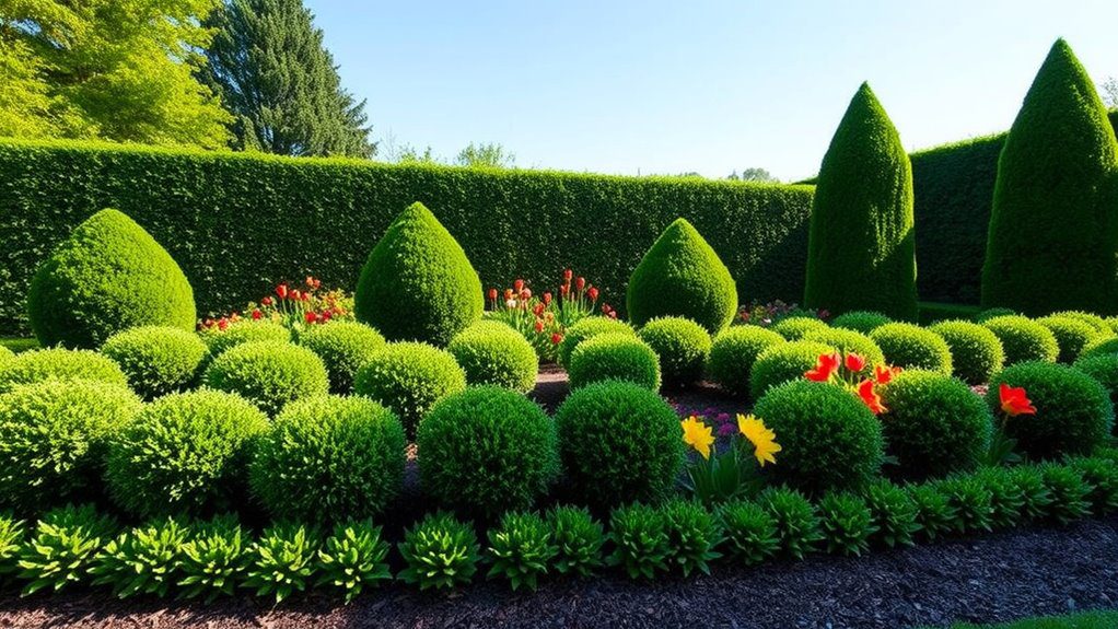 tiered boxwood layering design