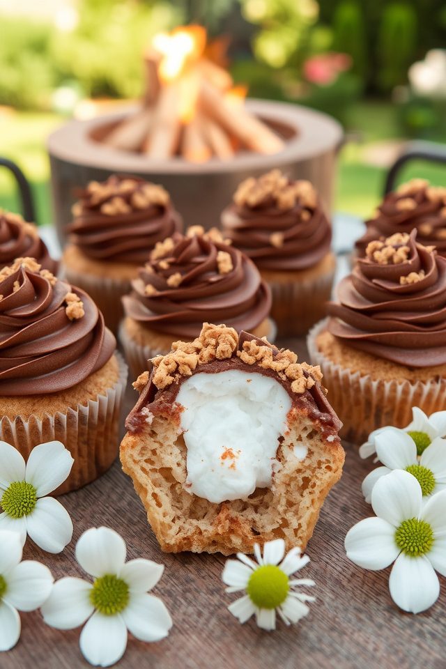 toasted marshmallow filled cupcakes