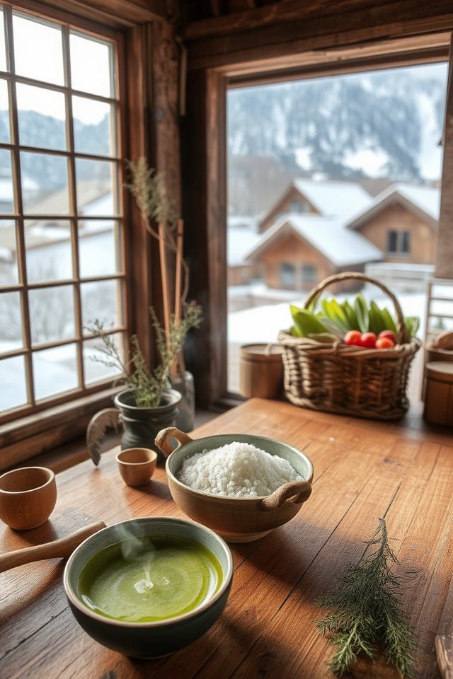 traditional snowy village charm