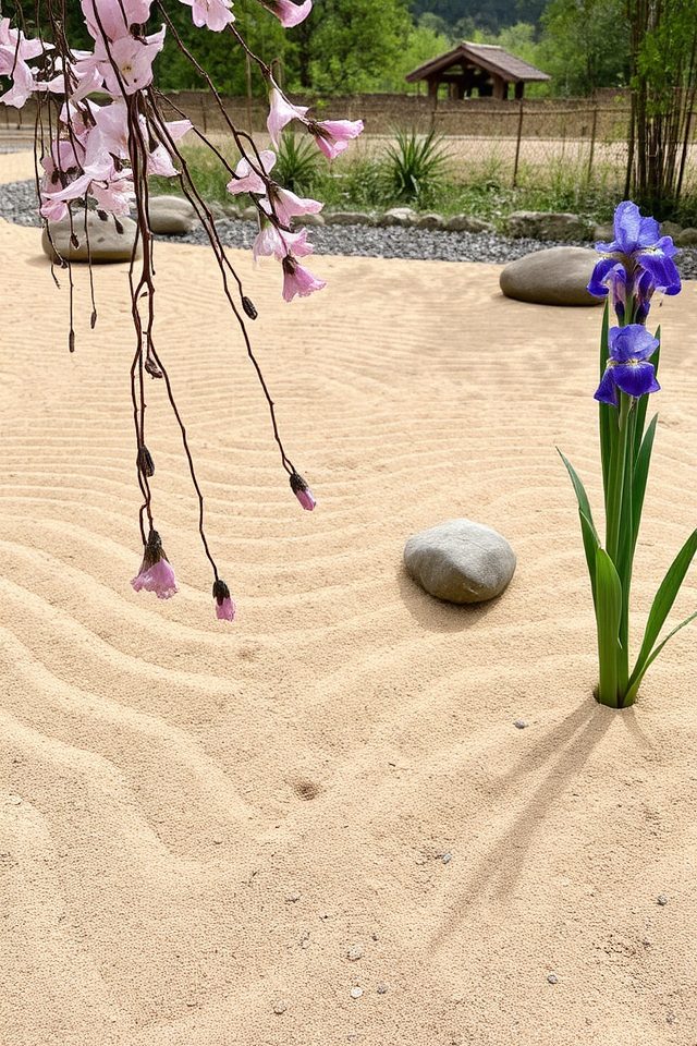 tranquil garden with blooms