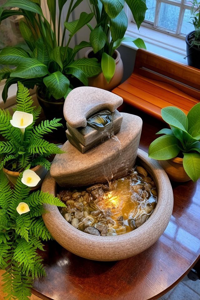 tranquil indoor water features