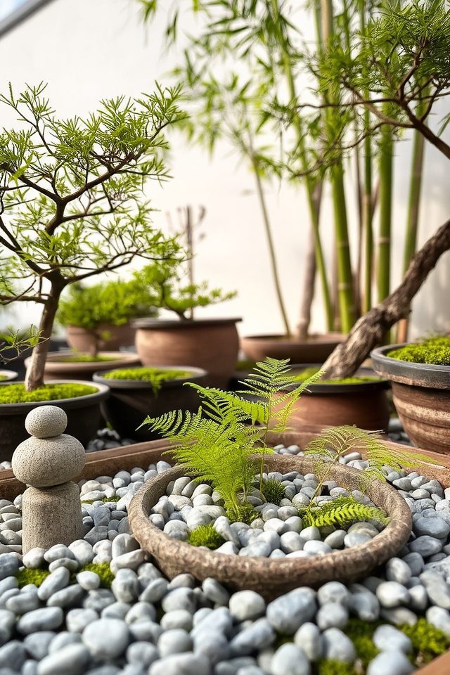 tranquil japanese container garden