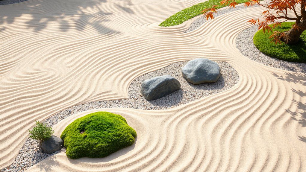 tranquil minimalist sand garden