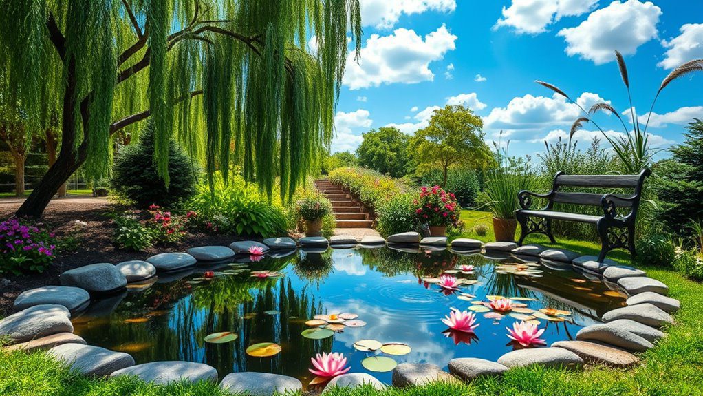 tranquil reflection pond creation