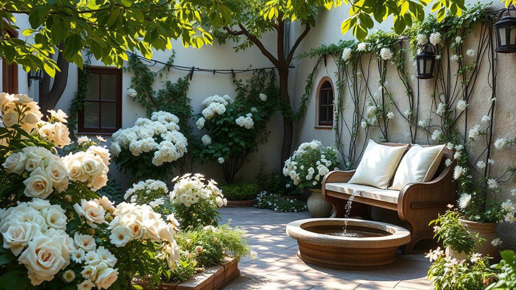 tranquil white garden retreat