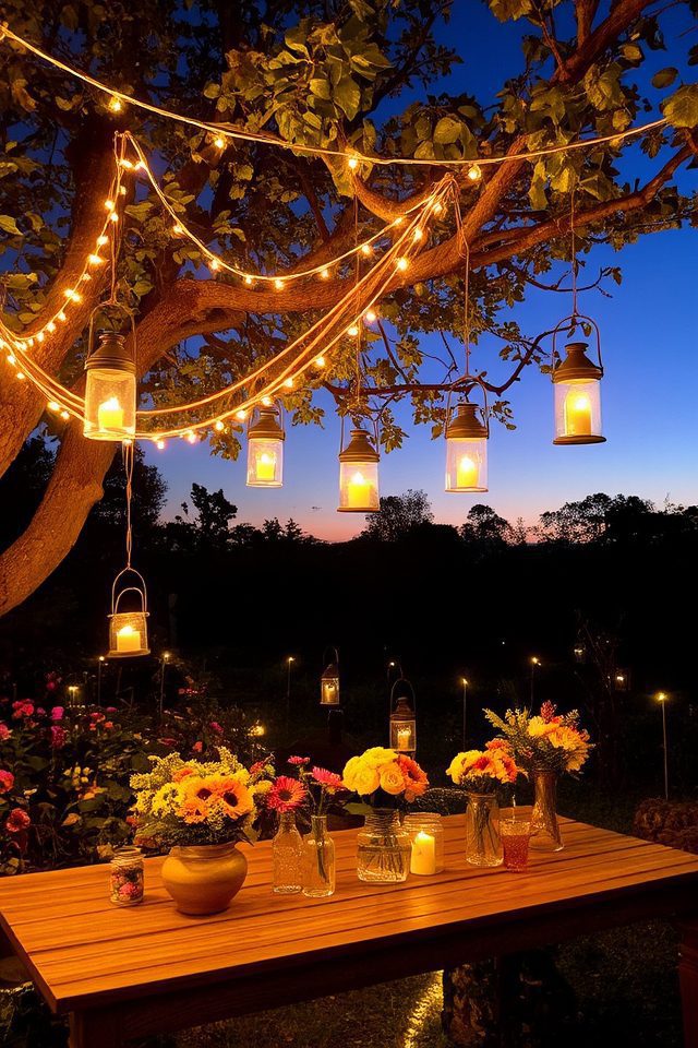 transform garden with lanterns