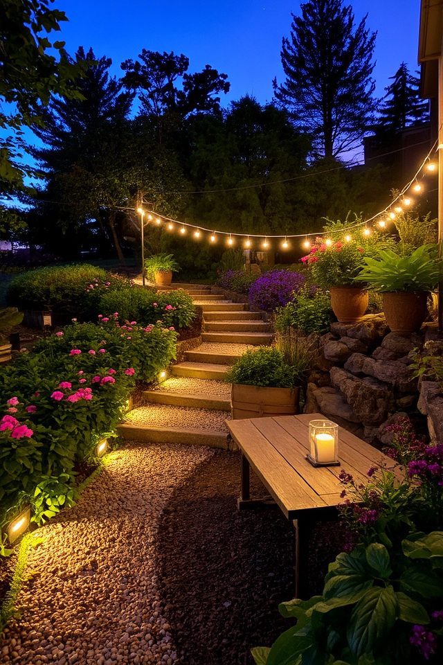 transform yard with lighting