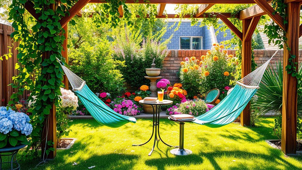 trellis supported hammock swings