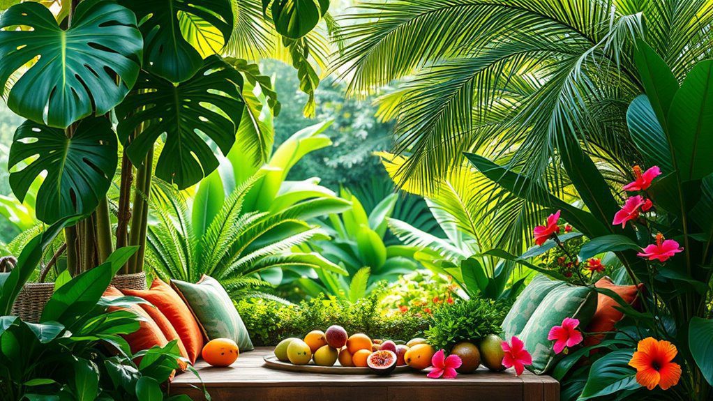 tropical botanical oasis decor