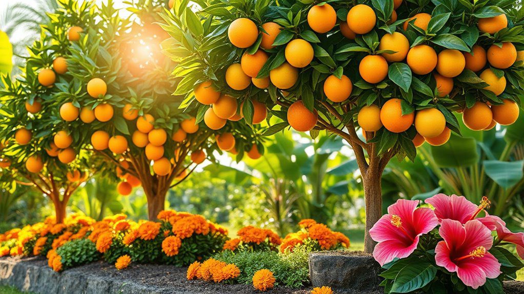 tropical citrus garden paradise