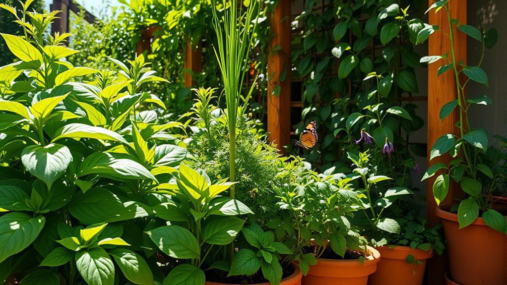 tropical herb garden creation