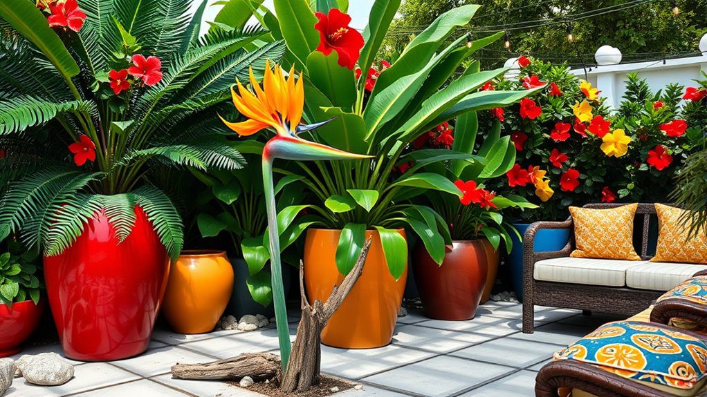 tropical outdoor relaxation space
