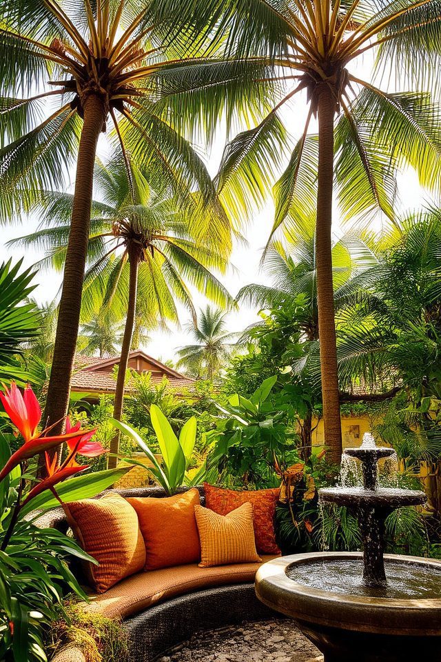 tropical outdoor relaxation space