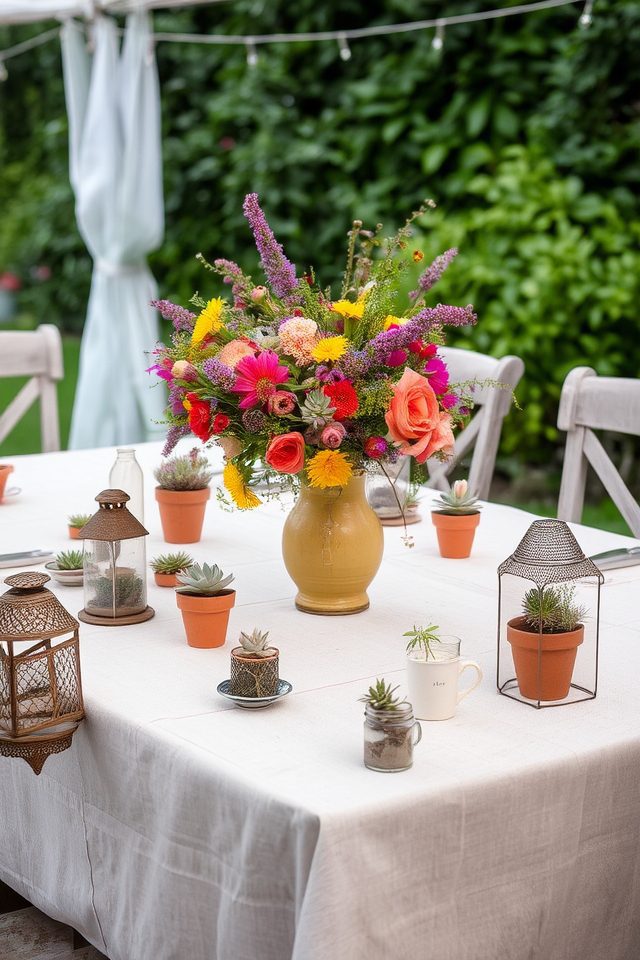 unique garden party centerpieces