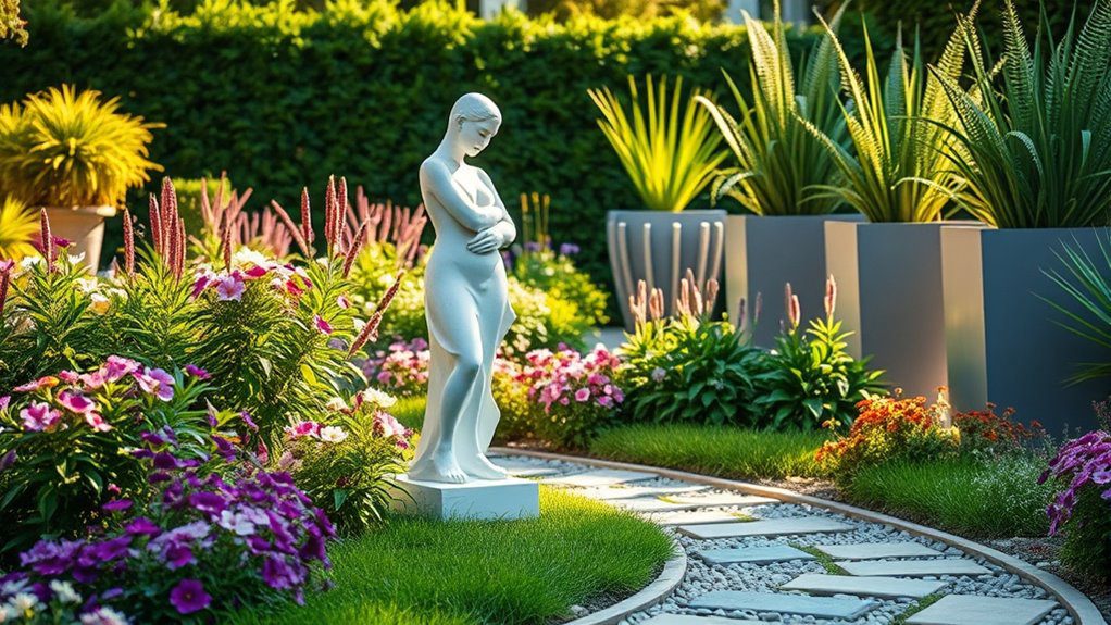 unique statues enhance gardens