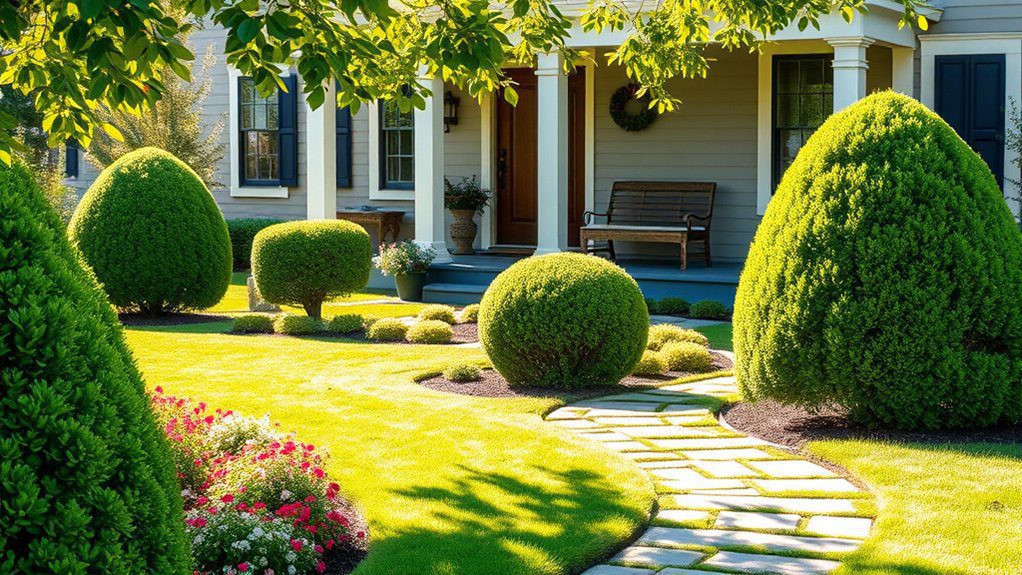 versatile evergreen front yard shrubs