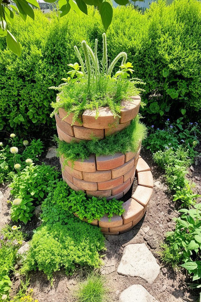 vertical garden herb spiral