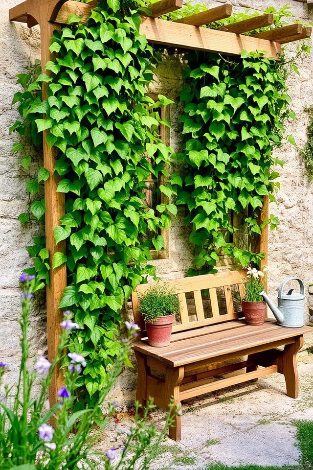 vertical garden with climbers