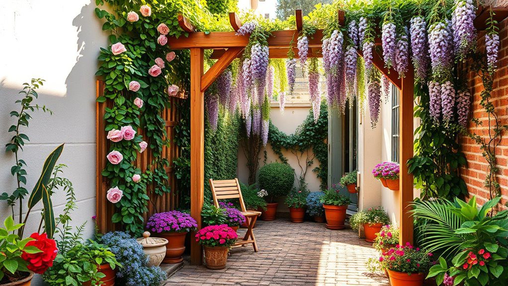 vertical gardening with trellises
