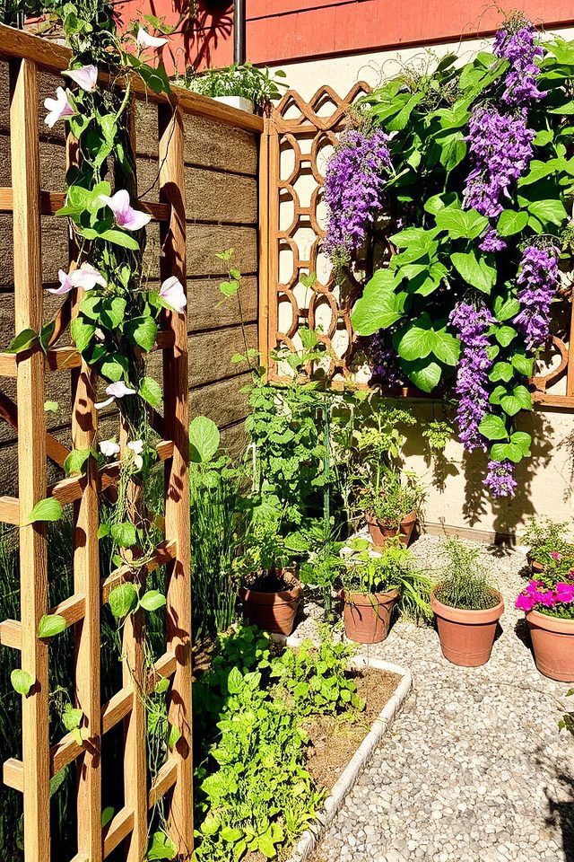 vertical gardening with trellises