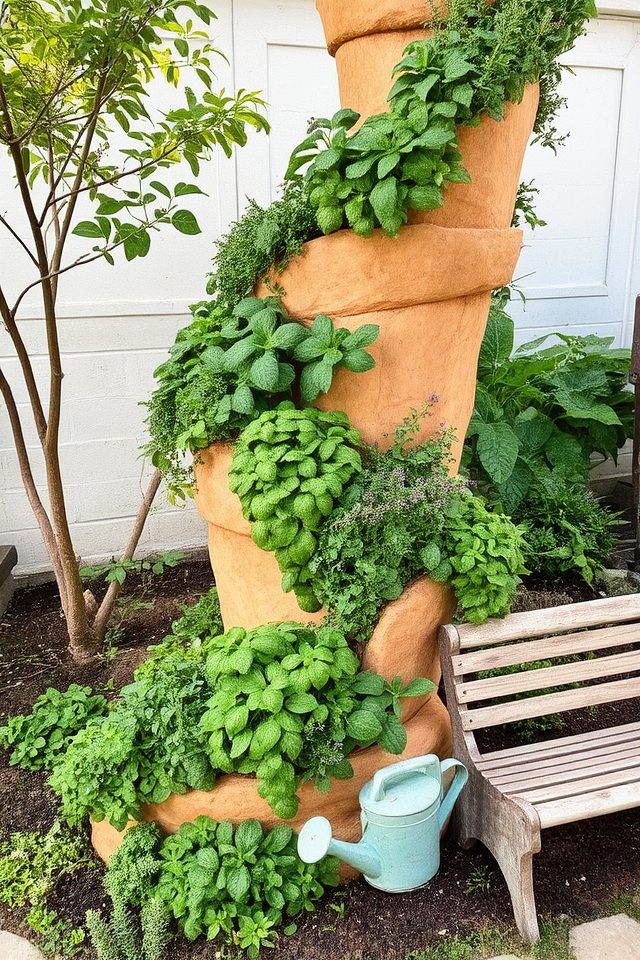 vertical herb garden spiral
