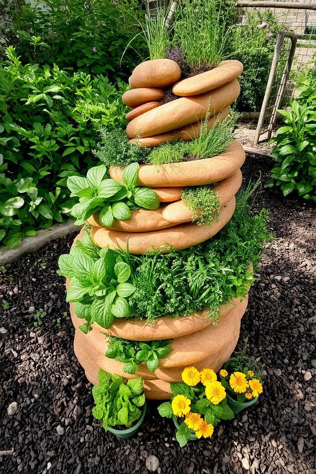 vertical herb garden spiral