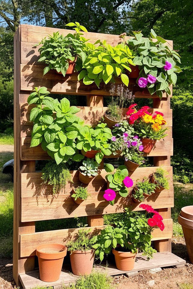 vertical pallet plant wall