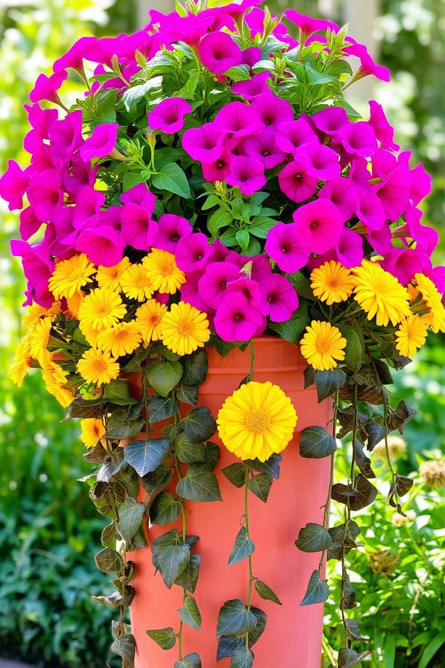 vibrant annuals enhance planters