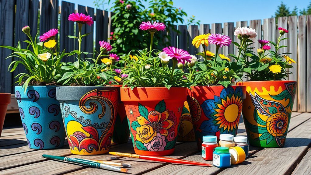 vibrant artistic garden pots