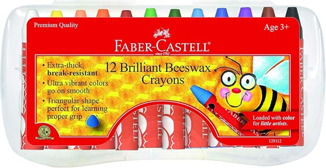vibrant beeswax crayon set