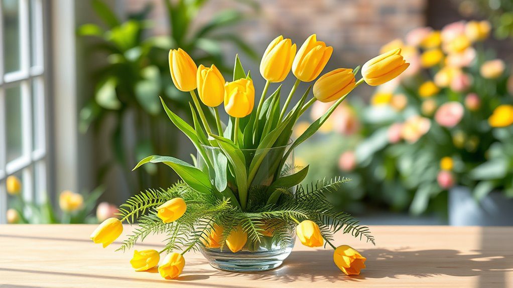 vibrant cheerful tulip arrangements