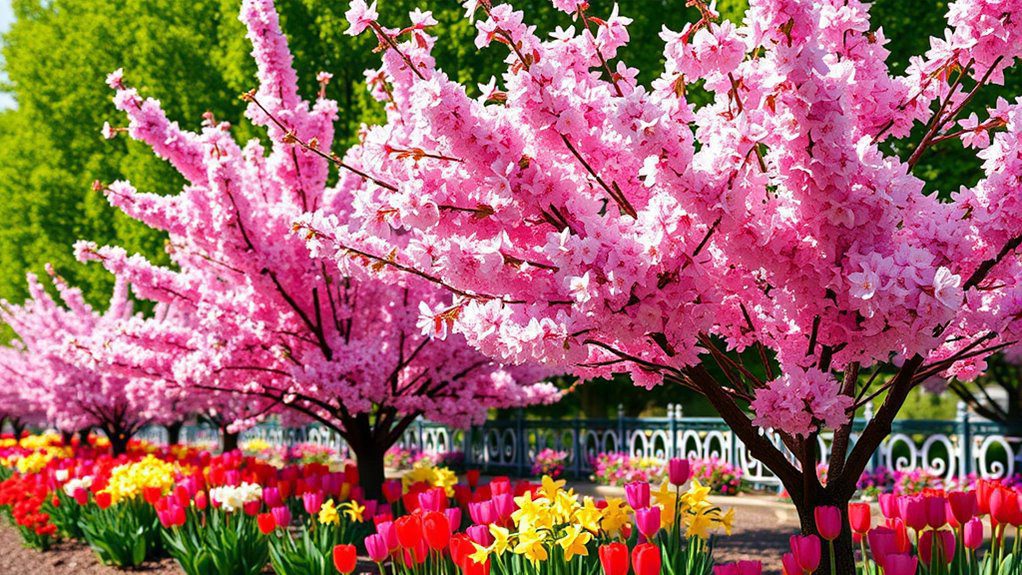 vibrant cherry blossom display