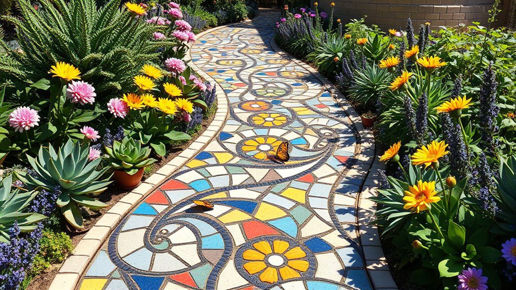 vibrant color mosaic garden