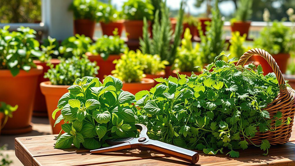 vibrant container herb garden