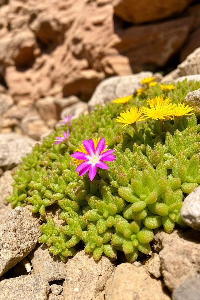 vibrant drought tolerant rock garden