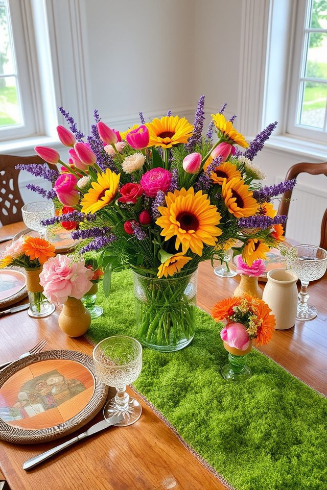 vibrant floral arrangements enhance ambiance