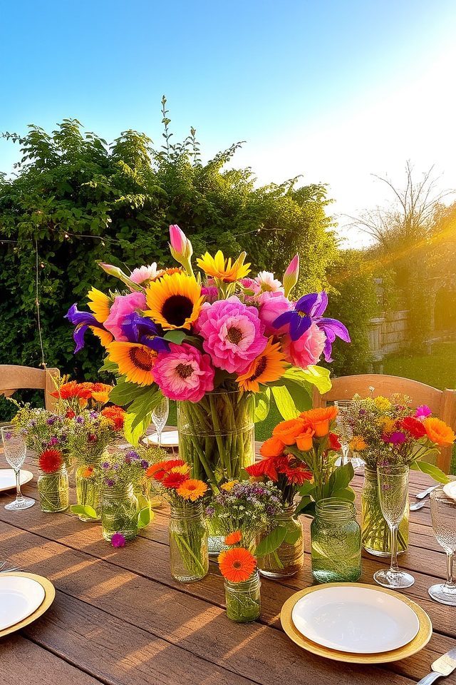 vibrant floral arrangements enhance ambiance