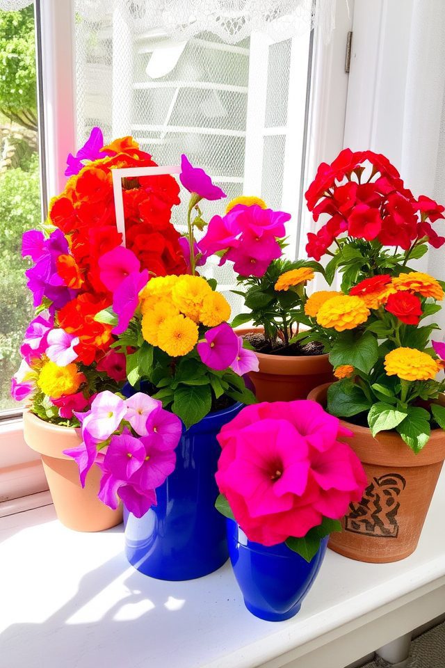 vibrant flower pot combinations