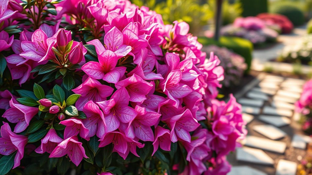 vibrant flowering shrubs blooming