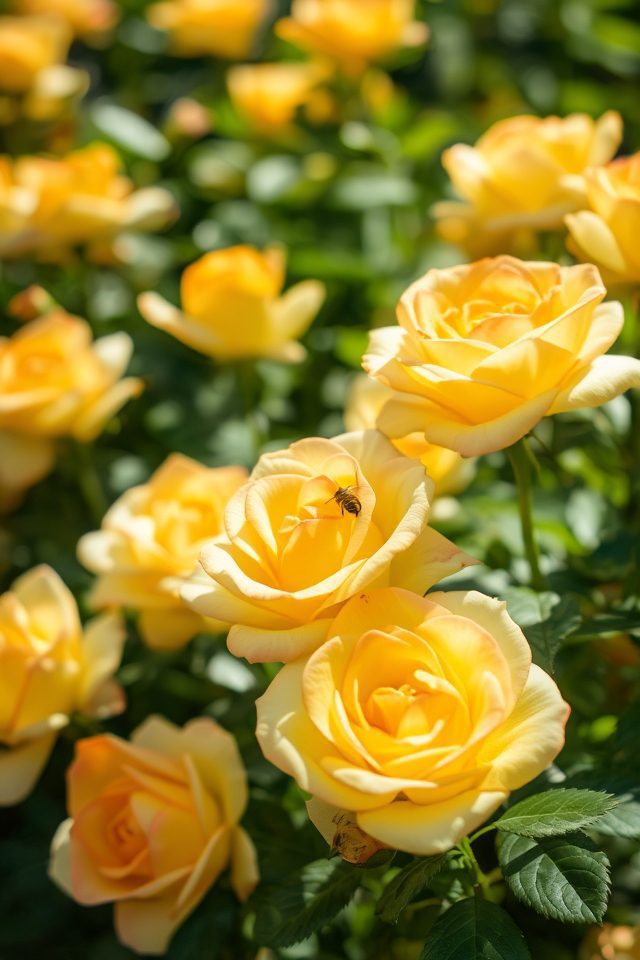vibrant fragrant yellow roses