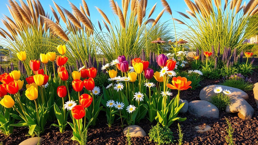 vibrant garden border design