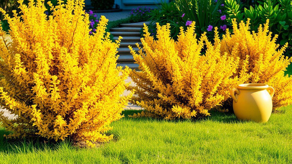vibrant golden yellow foliage shrub