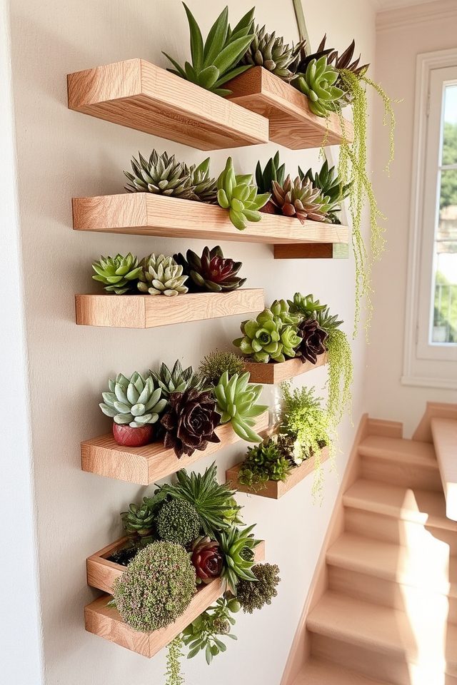 vibrant green stairway display