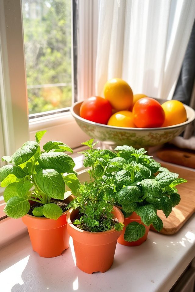 vibrant kitchen herb garden