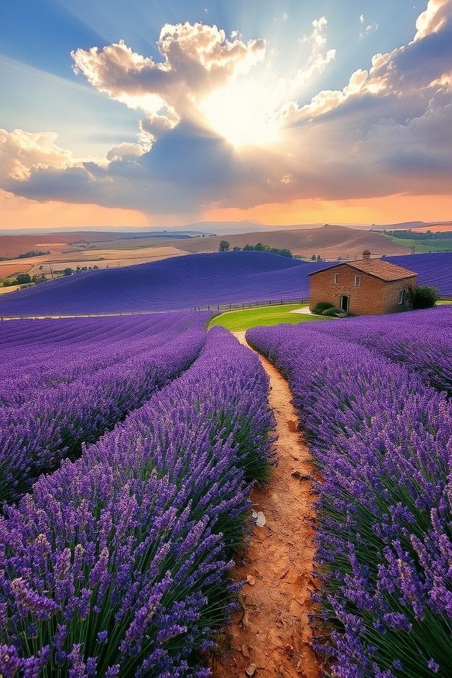 vibrant lavender fields bloom