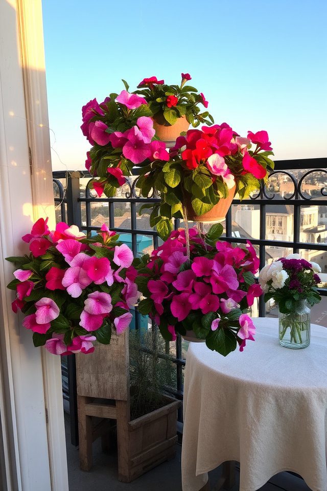 vibrant low maintenance balcony flowers