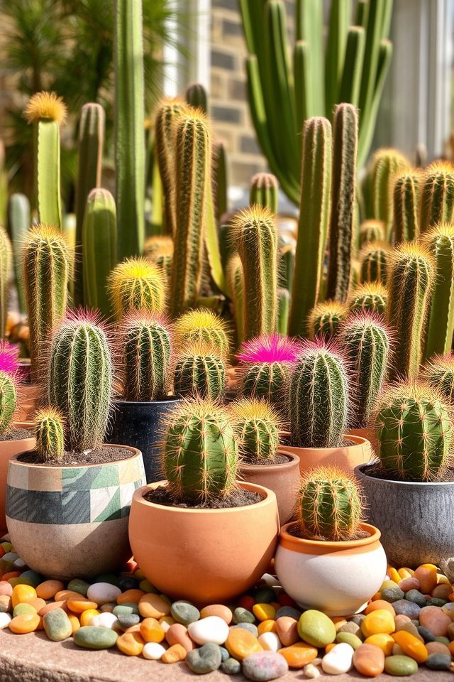 vibrant low maintenance cacti display