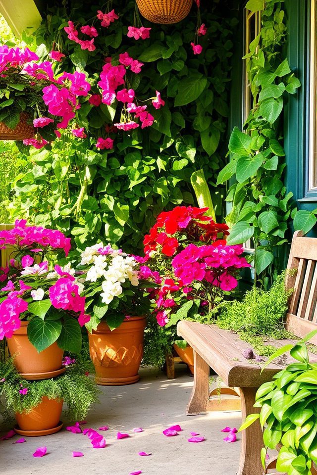 vibrant low maintenance entryway plants